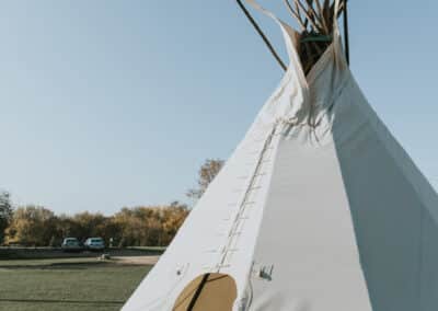 Teepee at morning at Providence.